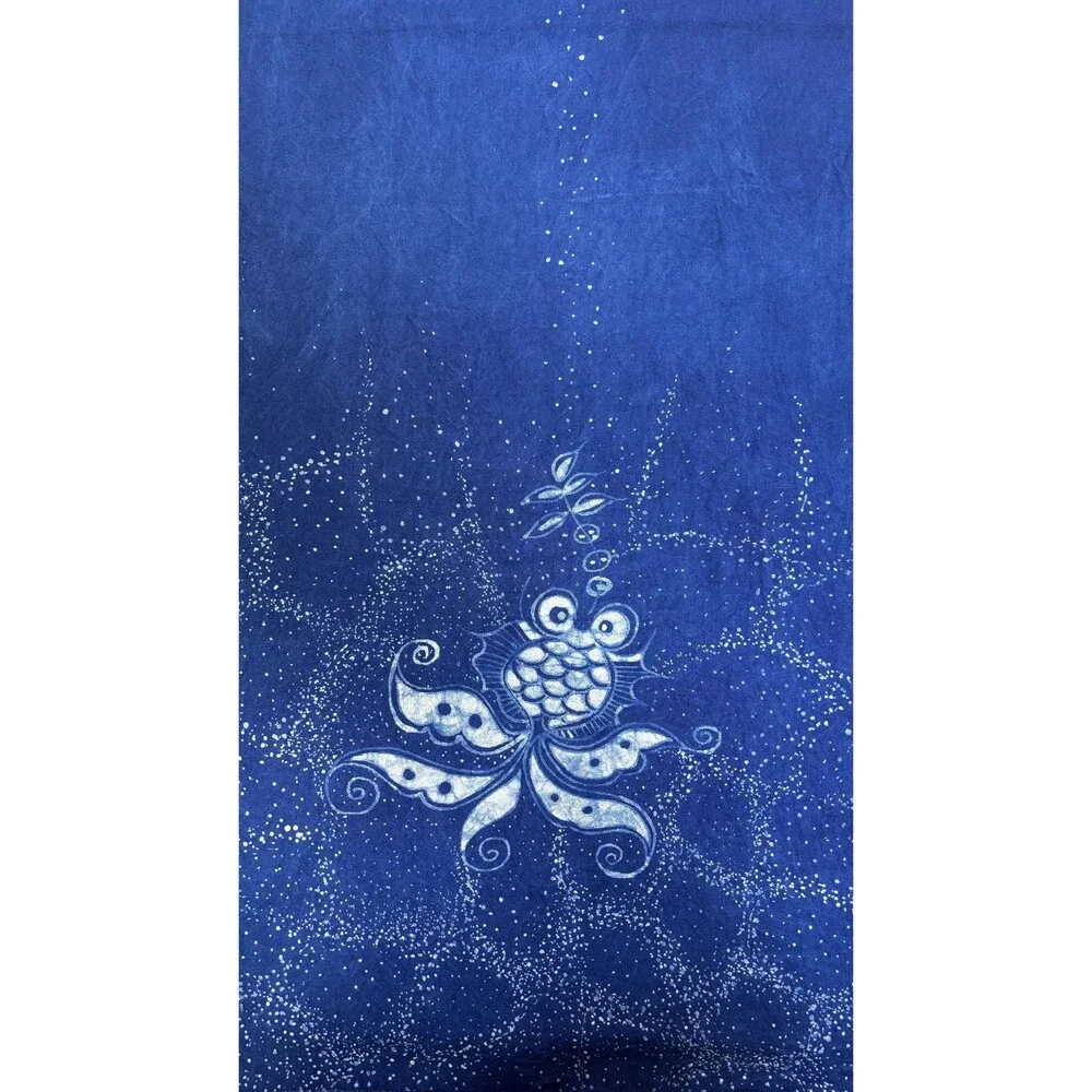 Indigo Batik Goldfish Table Runner | Handmade Cotton Dining Table Decor